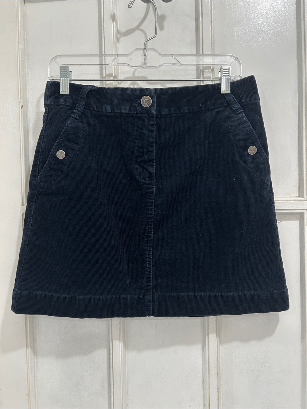 J.Crew Vintage Stretch Corduroy Mini Skirt With Pockets Navy Blue - Size 6